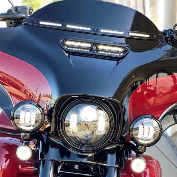 V2 Batwing Windshield Trim w Seq Turn Signal 14-UP Harley | eBay