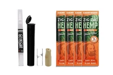 Zig Zag 4 Pack Island Vibes Hemp Wraps Bundle- GlueGar 3ml OG, Glass & Wood Tip