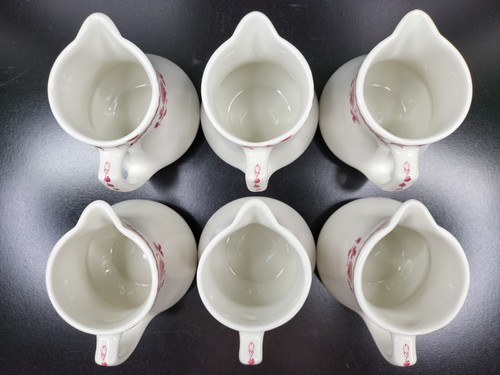 (6) Shenango China Chardon Rose Red Creamers Set Vintage Restaurant Ware MCM Lot - Picture 7 of 12