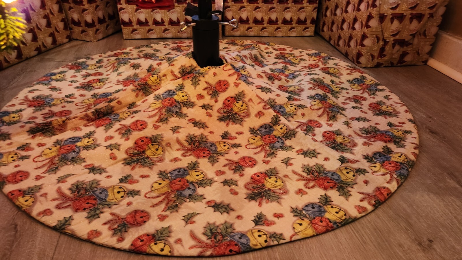 Multi color bell tree skirt, 39 inches, reversible deer side eBay