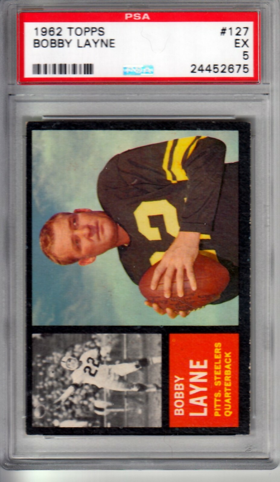 1962 TOPPS FOOTBALL #127 Bobby Layne Steelers PSA 5 2675
