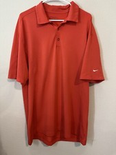 Nike Golf Polo Shirt Adult Extra Large Orange Geometric Short Sleeve Mens