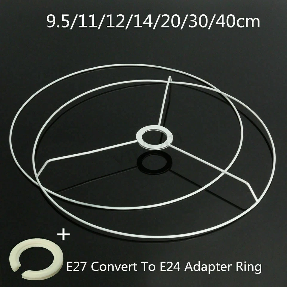 E27 To E14 DIY Circular 11 to 40cm Lampshade Frame Ring Set Lamp Light Shade Kit - Image 2 of 4
