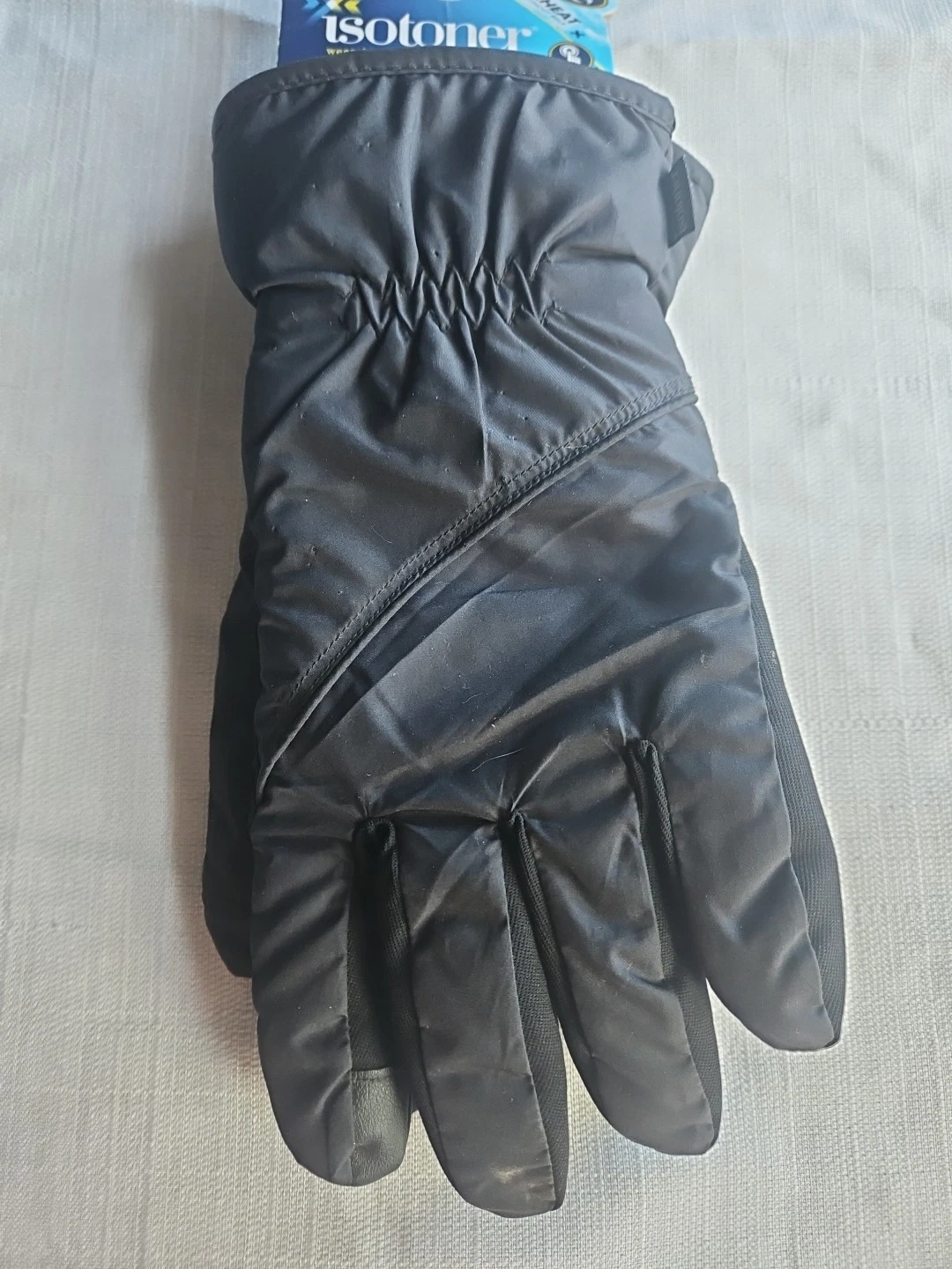 Sleek heat Isotoner, TouchSceen Tech Mens L Xl Black Packable Gloves