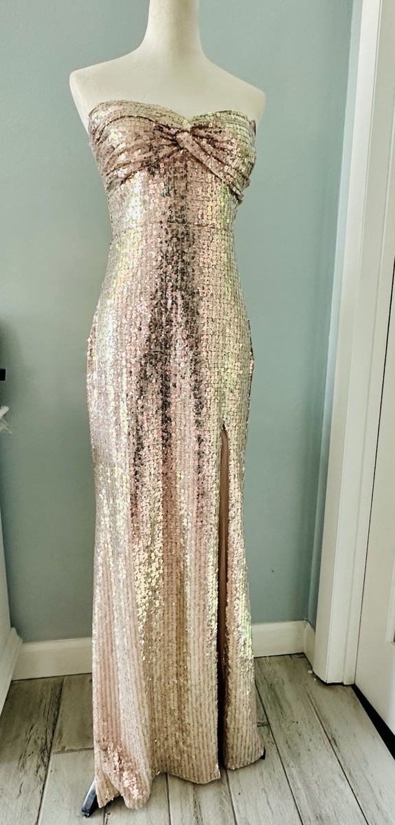 slim fit dress slacks Gold Sequin Sweetheart Bridesmaid Dresses,Strapless Long Bridesmaid Dr –  Promfast main image 0