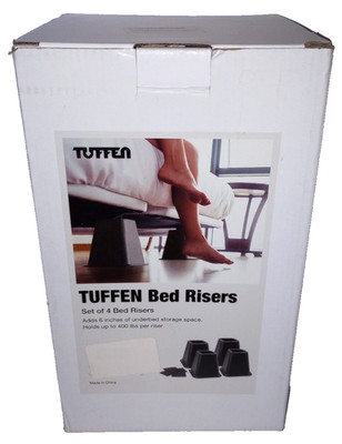 Tuffen Bed Risers - Set of 4 - Adds 6 inches - Holds 400lbs per Riser - New