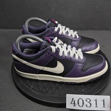 Nike Dunk Low Shoes Youth Size 5Y Purple Black Leather Sneakers FB9109-003