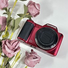 Used Olympus SZ15 Red CCD Digital Camera 16MP 24x Optical Zoom Point Shoot
