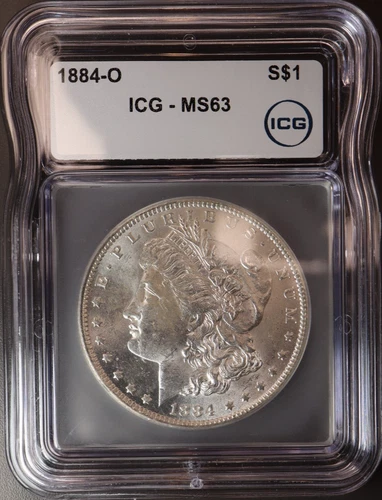 1884-O MORGAN SILVER DOLLAR  ICG  MS 63 NO RESERVE .99 START!!
