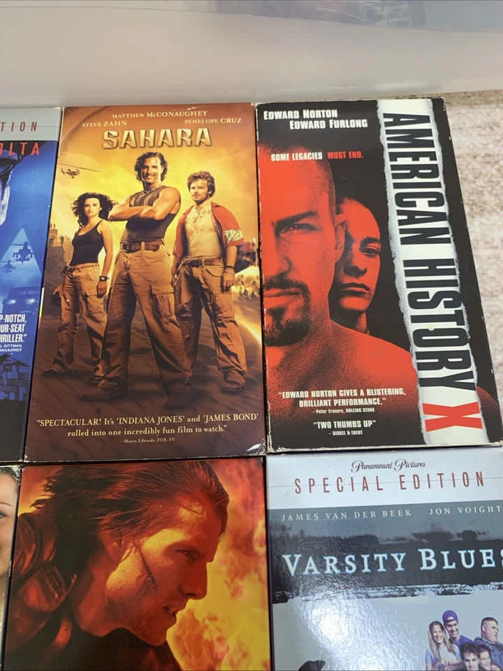 Drama Movie VHS Lot Bundle 7- Varsity Blues, Sahara, The General’s 90s 20s Foto 4 de 4