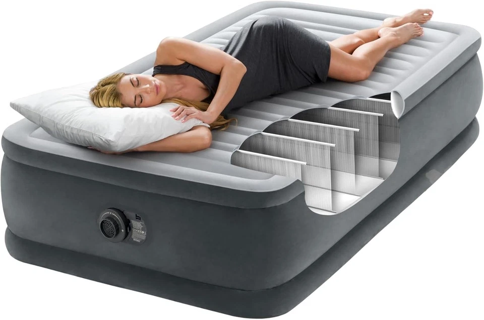 Luftbett mit Fiber-Tech RP, Intex Twin Comfort-Plush aufgeblasene 99x191x46 cm - Bild 4 von 4