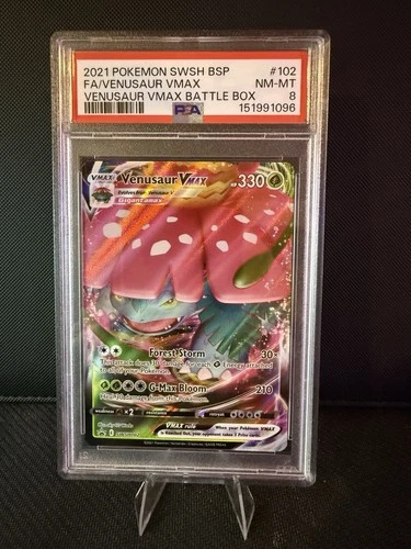 2021 Pokemon PSA 8 Venusaur VMAX #SWSH102 Sword & Shield Battle Box Promo