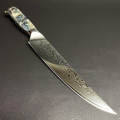 VG10 Damascus Petty Knife 145mm Sushi Knife with Abalone Handle Stainless