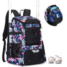 40L Baseball  Softball Backpack Large Capacity Bat Bag with Shoe Compartment    