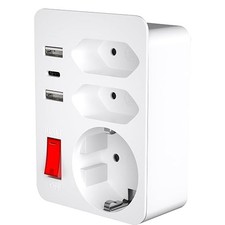 3er Steckdose Mit Schalter, Mehrfachstecker Mit Schalter, Dreiersteckdose