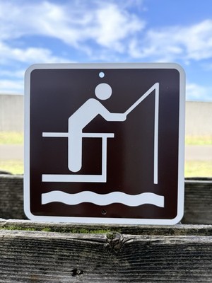 Dock / Pier Fishing Metal Sign 6 x6  Lake Fisherman Parks Recreation Fish Decor