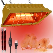 Chicken Coop Heating Lamp Brooder 250W, Adjustable Heating Temperature and Ha...