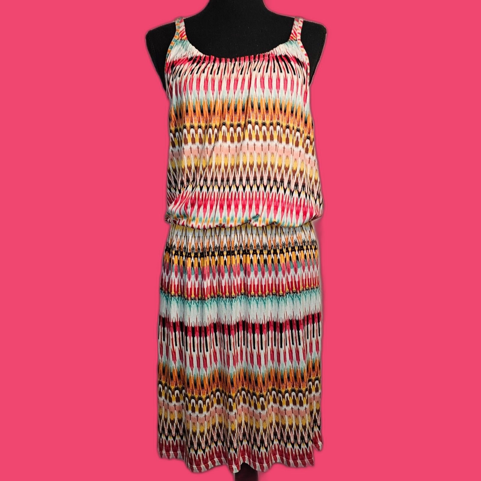 Ann Taylor Loft Unique Pattern Rayon Sleeveless D… - image 1