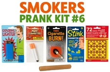 SMOKERS PRANK KIT # 6 Tricks Joke Bang Cigarettes Ash Exploding Lighter Gag Gift