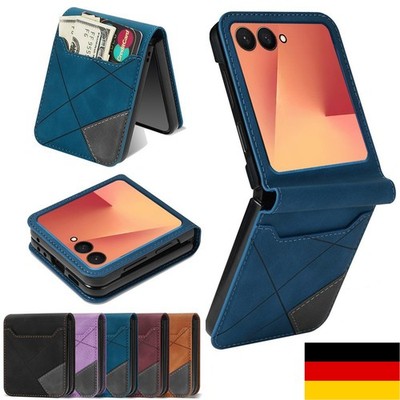 Für Samsung Galaxy Z Flip 7 FE 6 5 4 3 Kartenfach Leder Handy Tasche Hülle Etuis
