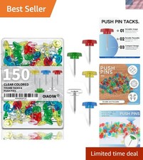 150 PCS Colored Push Pins for Wall Thumb Tacks for Walls Flat thumbtacks Push...