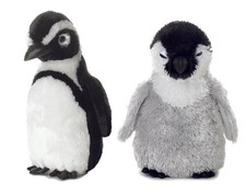 BABY PENGUIN - Emperador y Mini Flopsie de Pies Negras 8" Peluches, por Aurora