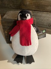 National Geographic HugFun Stuffed Plush Penguin with Red Scarf NWT 8.5  