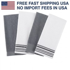 Mainstays 4-Pack 16 x26 Woven Kitchen Towel Set, Grey.