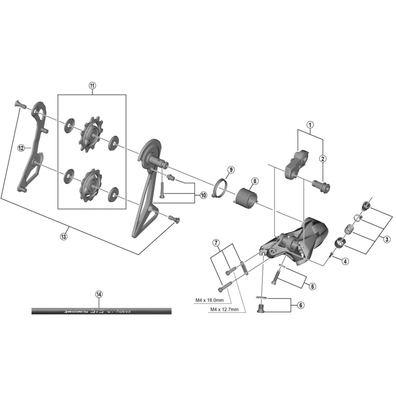 Shimano Spares RD-R9100 outer plate and plate stopper pin