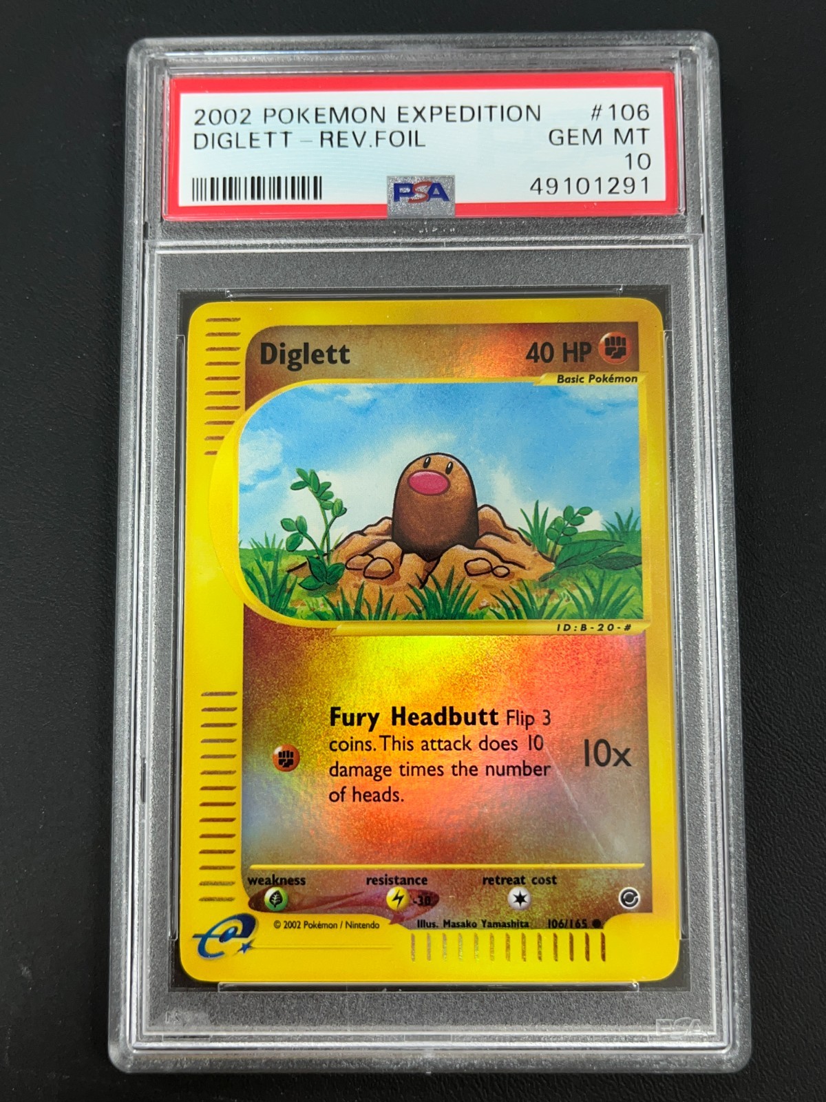 PSA 10 Reverse Holo Diglett #106 Expedition Pokemon 2002 GEM MINT Pop 19