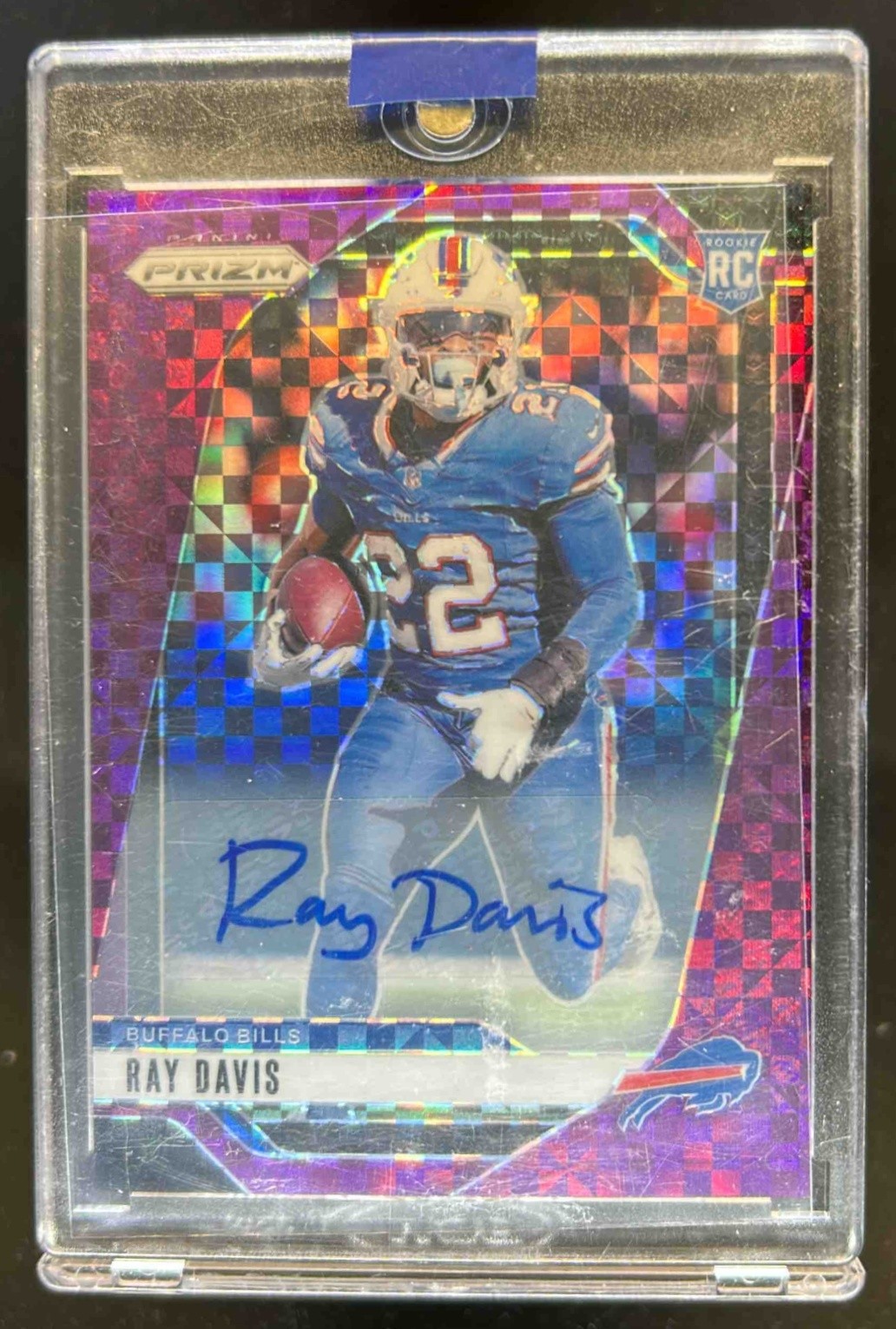 2024 Prizm Ray Davis Auto RC Purple Power Rookie #7/49 Bills