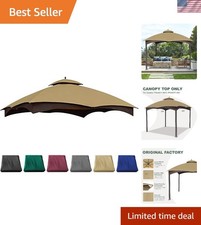 Copertura gazebo di ricambio beige 10 piedi x 12 piedi con protezione UV e resistenza all'acqua