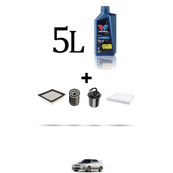Hoffcar Wartungskit 4 Filter Und 5L ÖL FüR Subaru Impreza Ii 2.5 Wrx 169KW-image