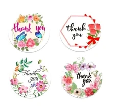 100 THANK YOU 1" ASSORTED STICKERS LABELS SEALS FEEDBACK Small Business
