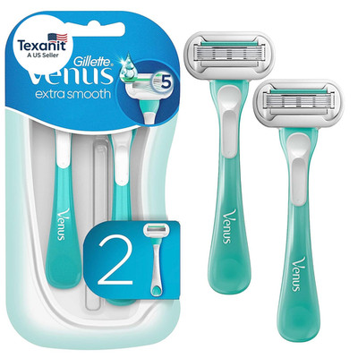 Extra Smooth Sensitive Disposable Razors for Women with Sensitive Skin, 2 Count