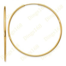 Genuine 18K Yellow Gold Filled Tarnish-Resist 70mm X-Large Endless Hoop Earrings