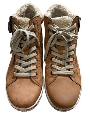 Remonte Tex D0770 Maditta Brown Leather Lace Up Zip Ankle Bootie Size EU 39 8 US