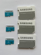 LOT of 3 Samsung 4 GB MicroSDHC memory cards with Adapters