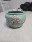 Vintage Hull Art Pottery Crab Apple Pattern Bowl 1934  5” Tall Matte Aqua/pink