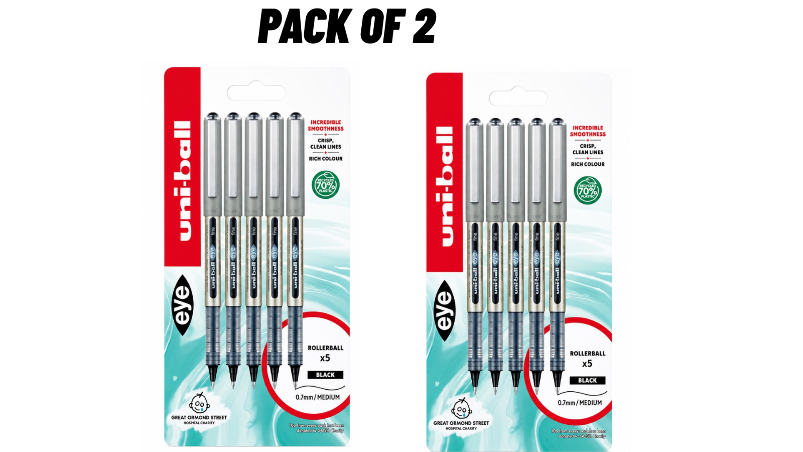 Uni-Ball Eye Ub-157 Rollerball Pen 0.5 Mm Black Pack Of 5 - Image 5