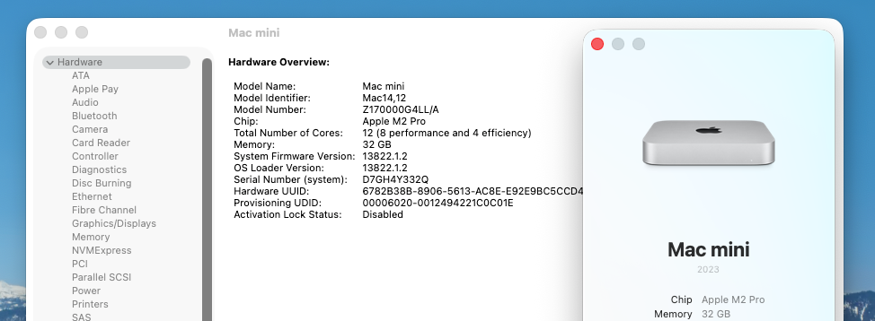 Apple Mac mini M2 Pro 12-Core CPU 19-Core GPU 32GB RAM 2TB 2023