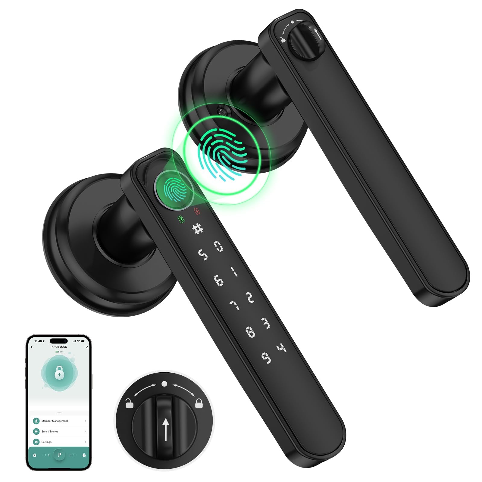 Smart Fingerprint Door Lock with Biometric Keyless Entry for Bedrooms