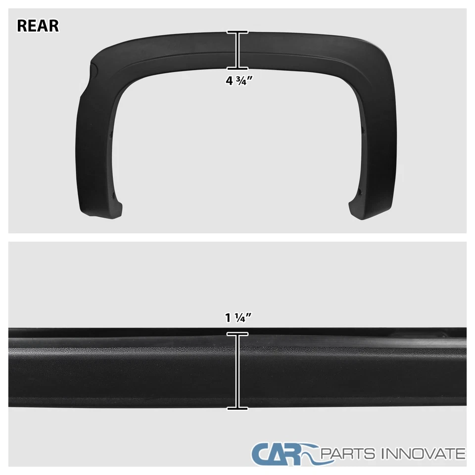 Fits 07-13 Silverado 1500 5.8' Fleetside Matte Black Factory Style Fender Flares Foto 4 de 4