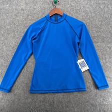 J Crew Womens Sun Shirt M Blue Rash Guard Swim UPF 50 NEW