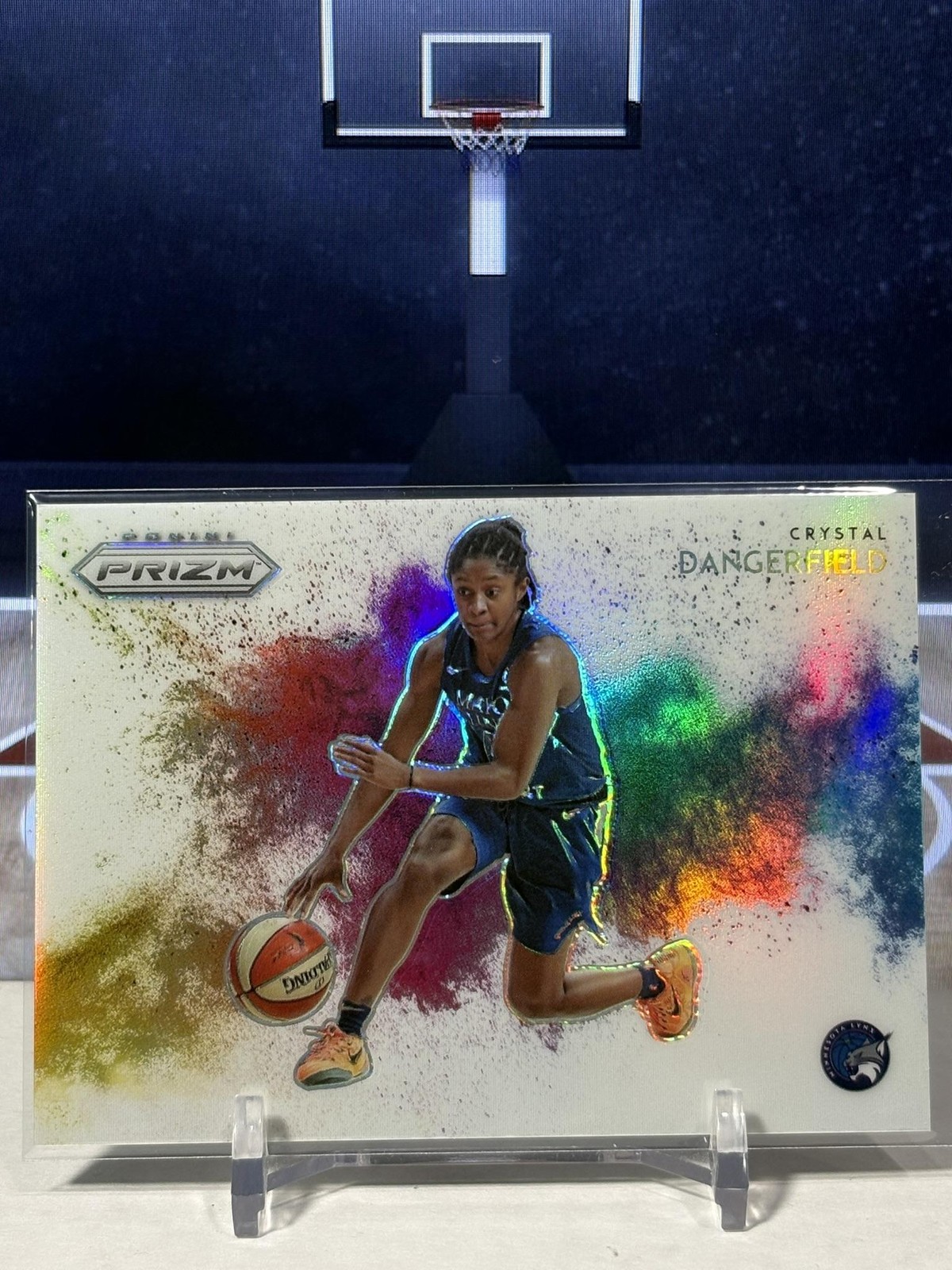 2021 Prizm WNBA Color Blast #8 Crystal Dangerfield Minnesota Lynx RC SP JA