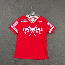 Formula 1 Jersey Shirt Womens XS Red V-Neck Racing Cars Sports Mom Activewear