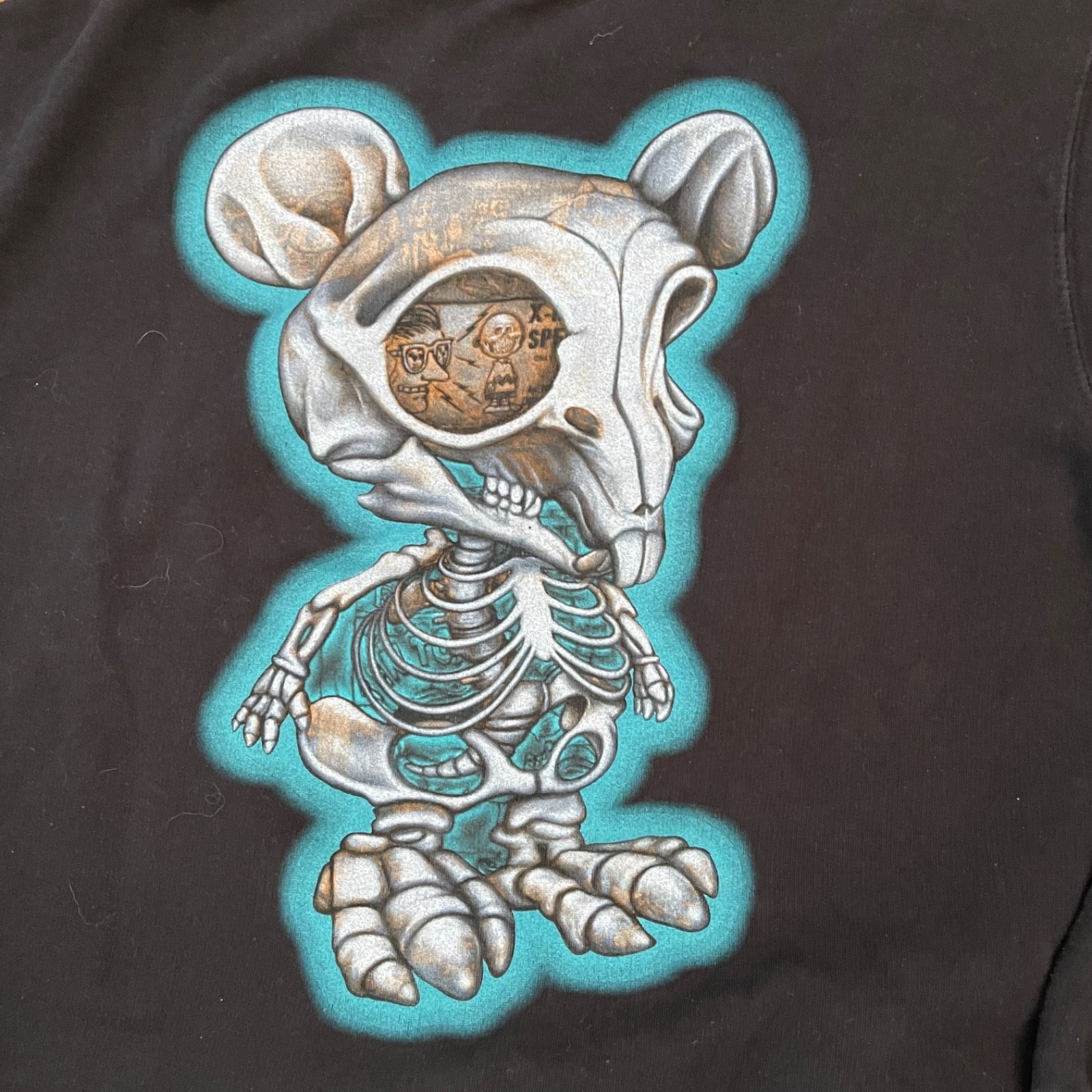 Ron English POPaganda Mouse Mask Murphy Sweatshirt Men's M Graphic Fleece Black image 4