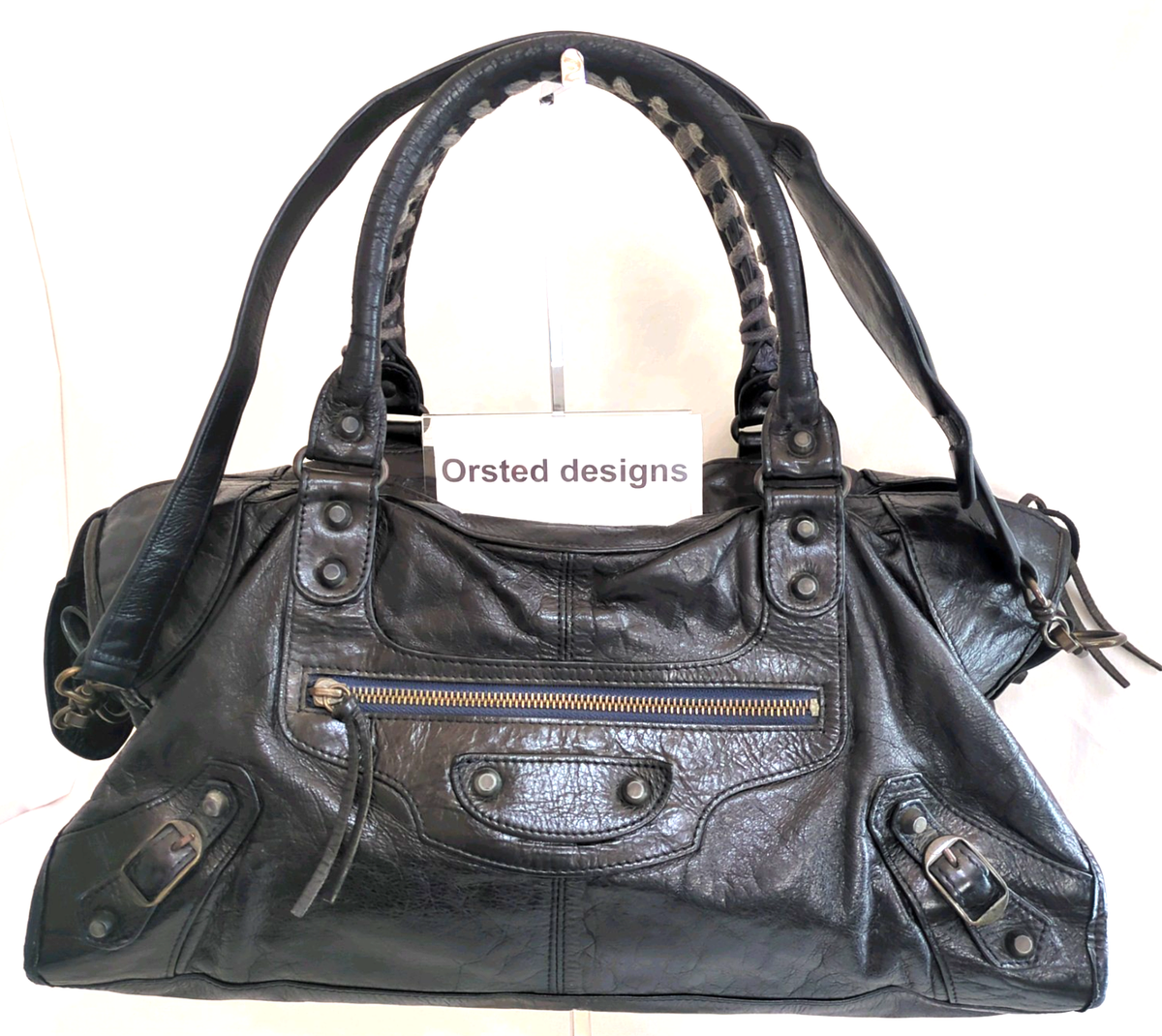 Balenciaga The City 2way Handbag Shoulder Bag Black Leather Balenciaga The City 2way Handbag Shoulder Bag Black Leather