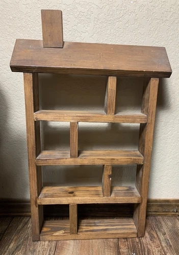 Vintage Wooden House Miniatures Shelf Knick-Knack Curio Display Shadow Box
