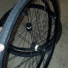 Schwalbe 20in BMX Wheel Set Black Aluminum Clincher Tires Rims Hubs Rim Brake